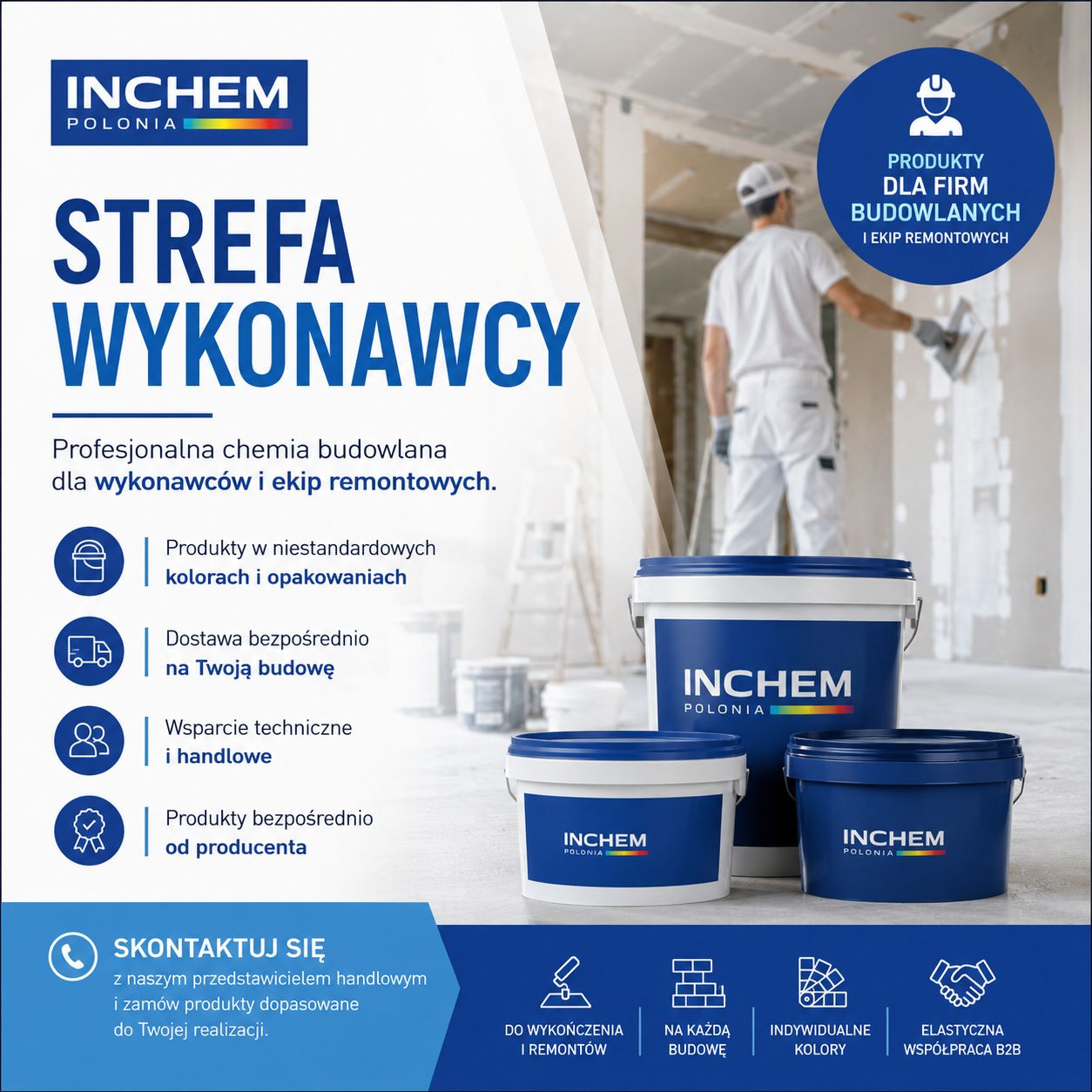 Strefa Wykonawcy — produkty INCHEM POLONIA dla firm budowlanych i ekip remontowych